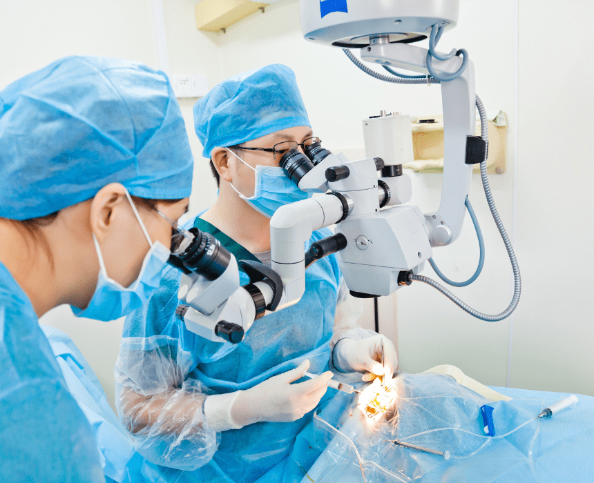 Phẫu thuật cắt dịch kính là một trong những phương pháp điều trị bệnh tắc võng mạc hiện nay