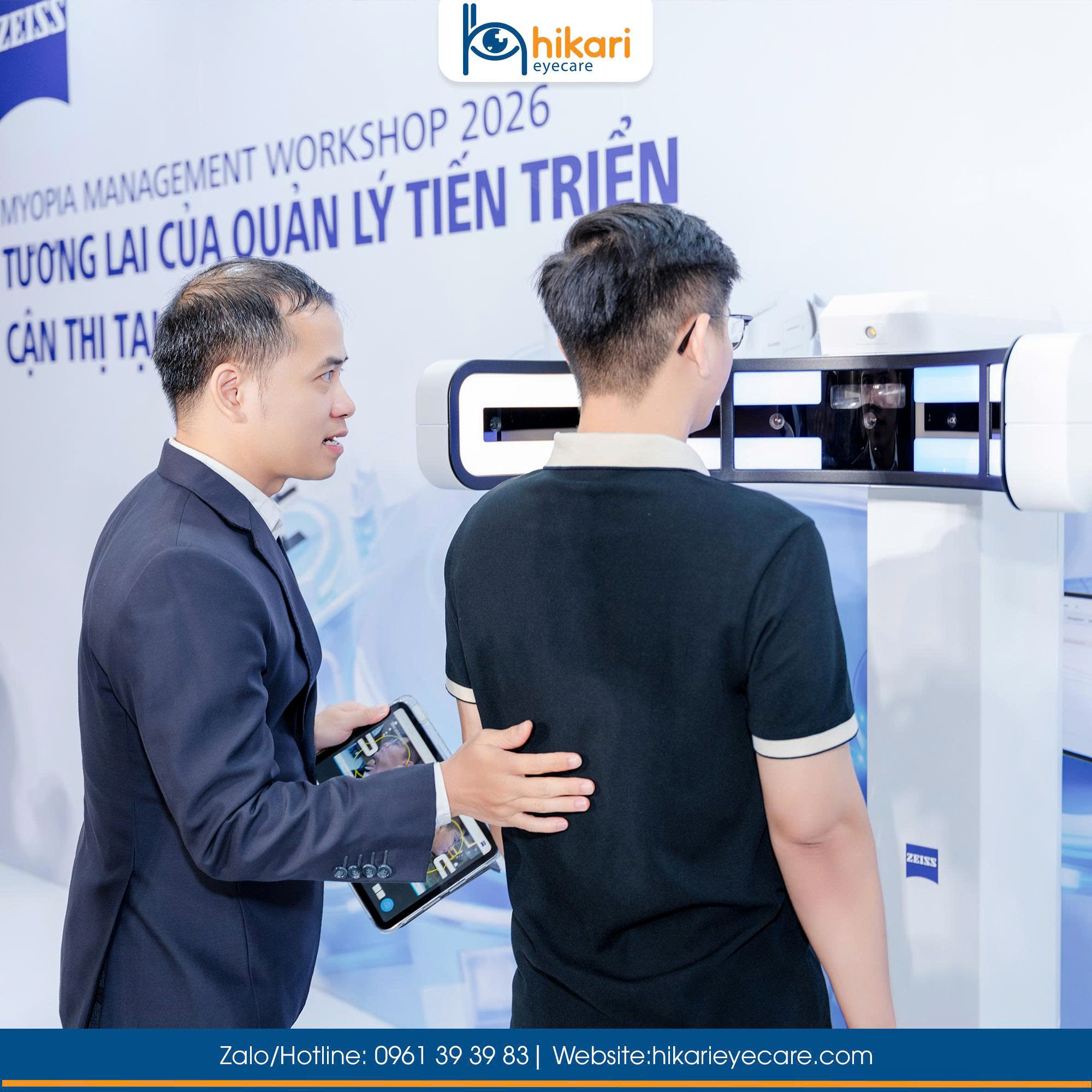 Chuyên gia giới thiệu thiết bị đo chiều dài trục nhãn cầu Zeiss Myo200 tại Myopia Management Workshop 2026 TP.HCM