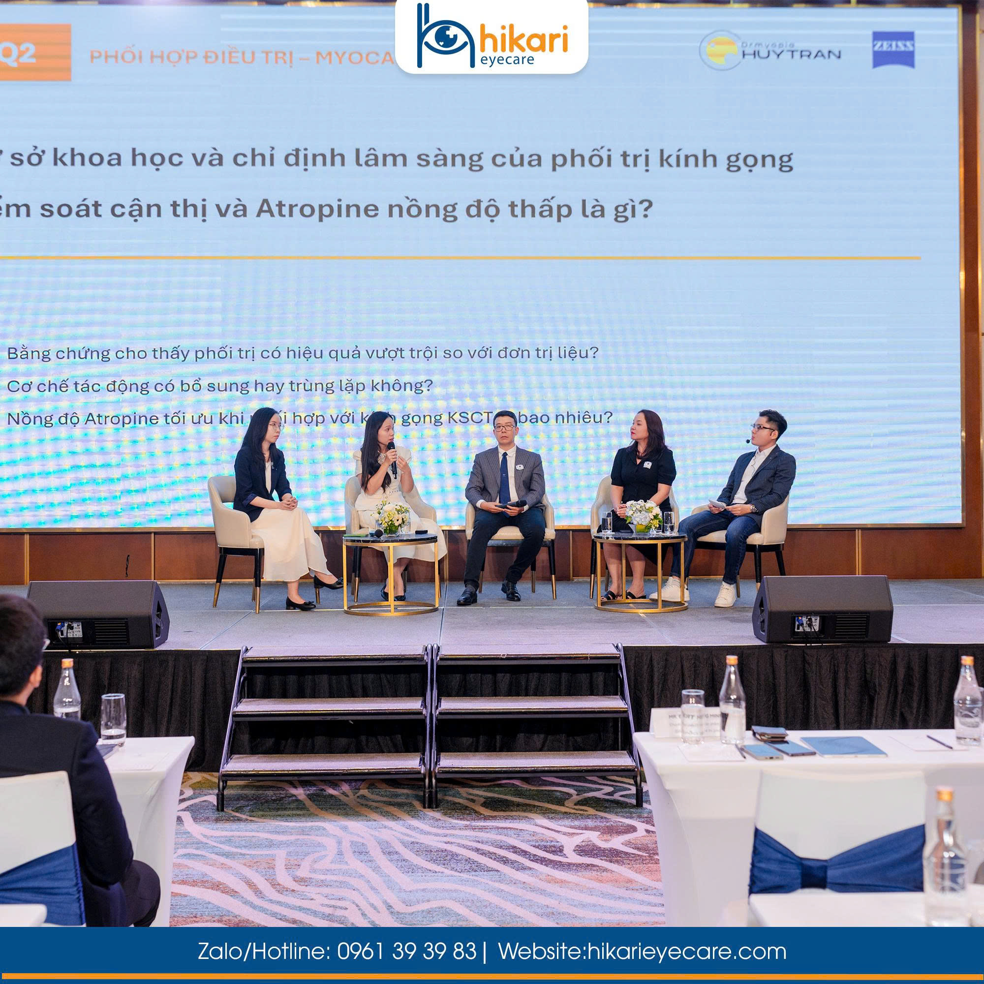 BS.CKI Nguyễn Thị Phương Hà và các chuyên gia thảo luận về phối hợp điều trị kính gọng kiểm soát cận thị và Atropine nồng độ thấp tại Myopia Management Workshop 2026